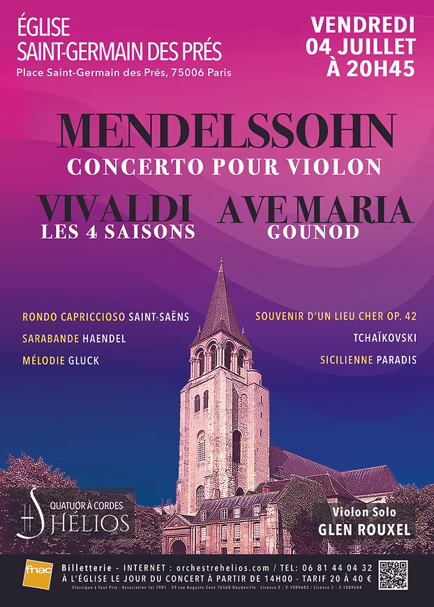 Les 4 Saisons de Vivaldi, Ave Maria, Concerto de Mendelssohn