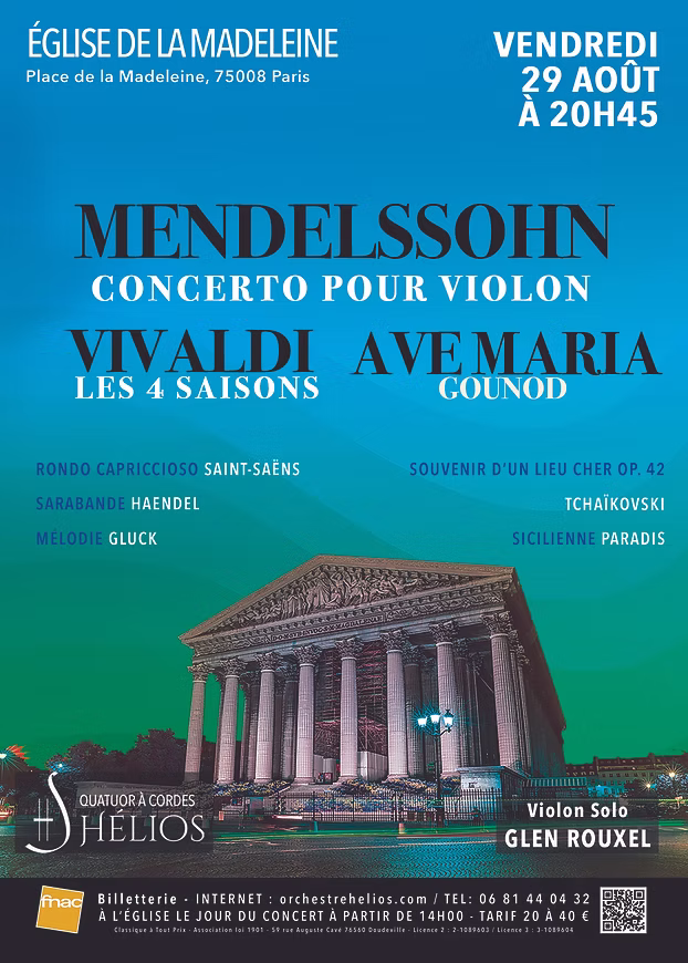 Les 4 Saisons de Vivaldi, Ave Maria, Concerto de Mendelssohn