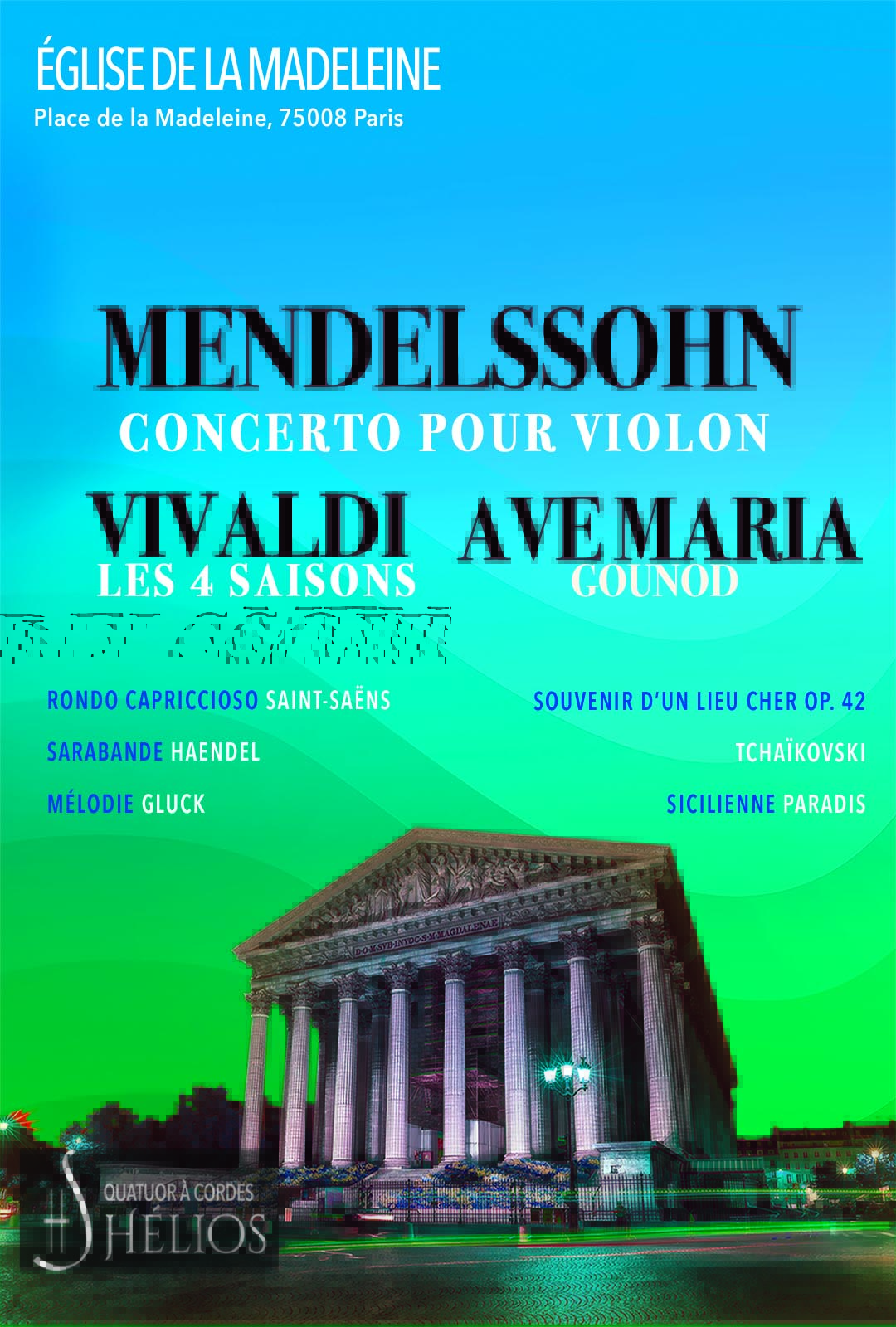 Les 4 Saisons de Vivaldi, Ave Maria, Concerto de Mendelssohn